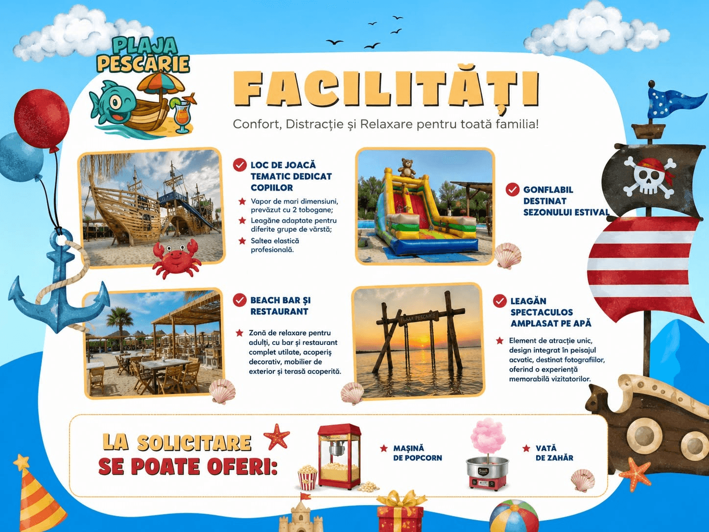Ofertă Facilități pentru toată familia la Plaja Pescărie